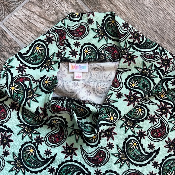 BUNDLE LulaRoe Cassie Stetchy Pencil Skirt, Size Small, Mint Paisley, Orange Geo - Picture 6 of 14